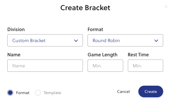 Create bracket options