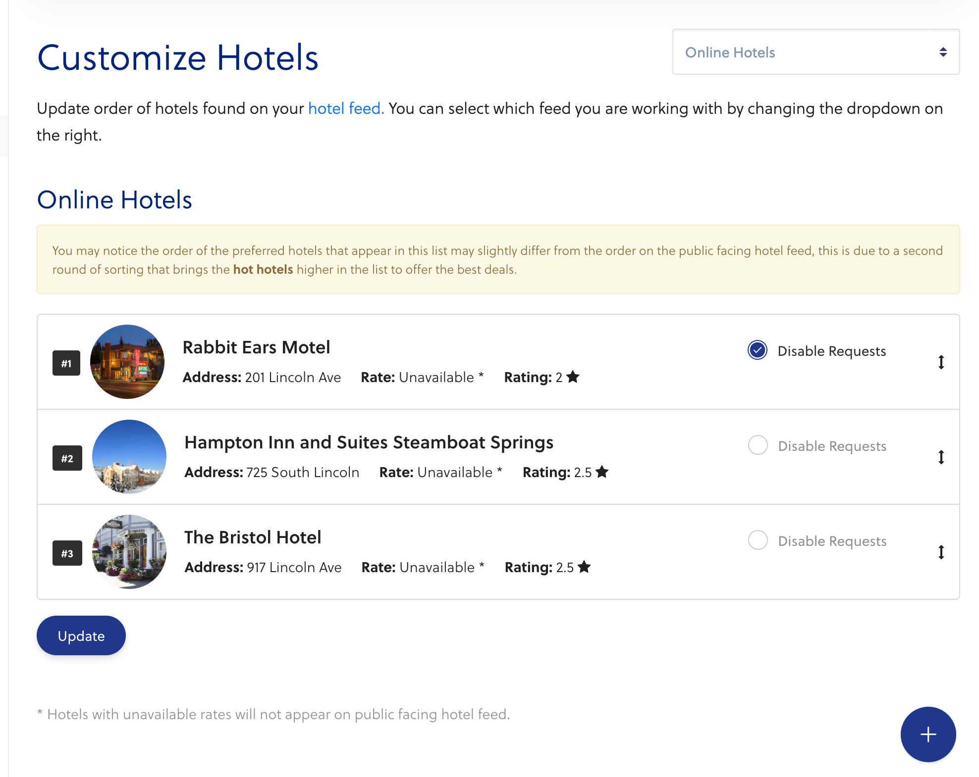 Custom hotels